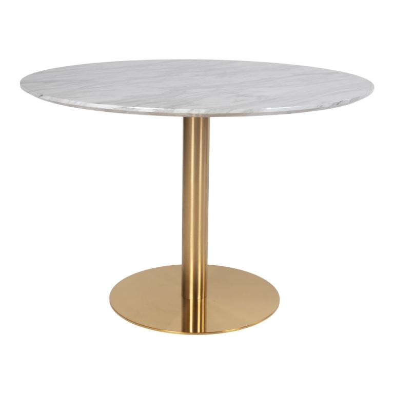 Rundt spisebord diameter 110 cm med marmor look. Kun kr
