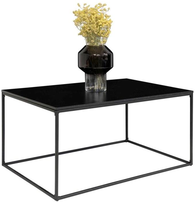 Valencia sofabord 90 x 60 cm i sort metalstel og med sort bordplade.