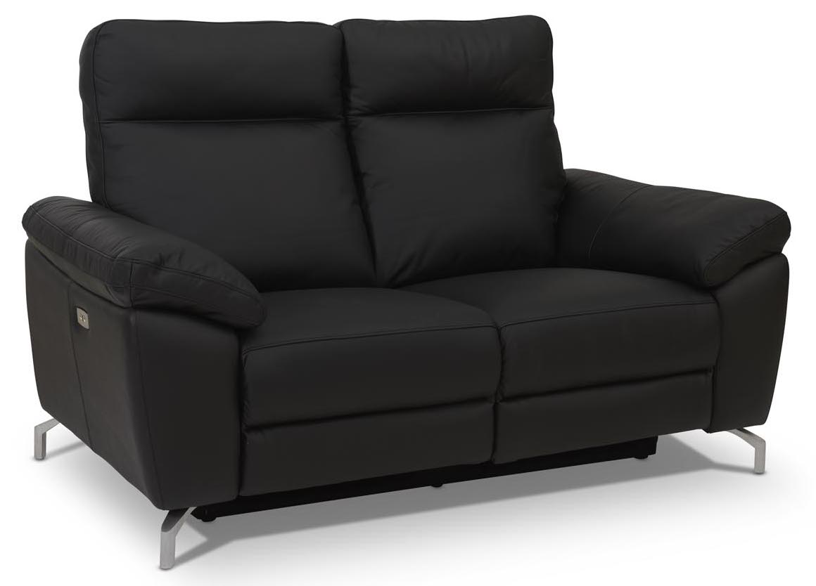 Selma 2 personers sofa med elevations sæder til nakke, ryg og ben i sort læder