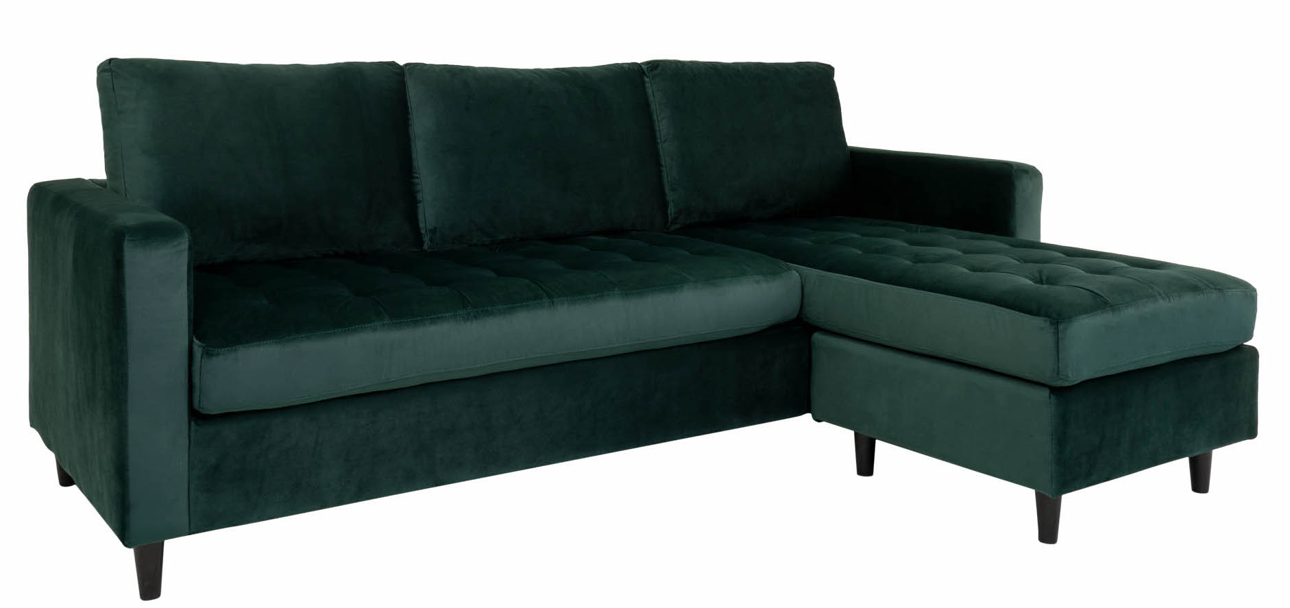 Milano Lounge sofa mørkegrøn velour
