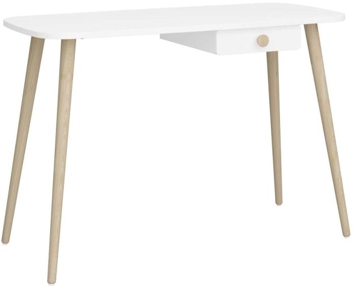 Engel hvidlakeret skrivebord 110 x 50 med 1 skuffe. Dansk produceret.