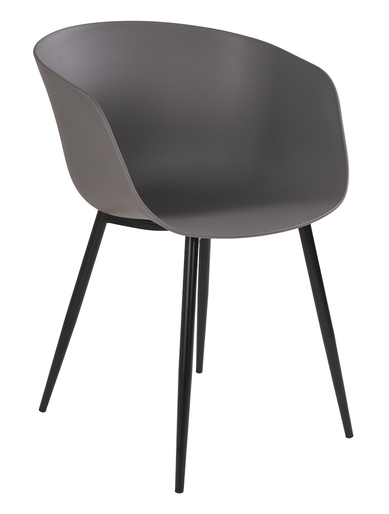 Star spisebordsstol grå skålformet sæde og armlæn