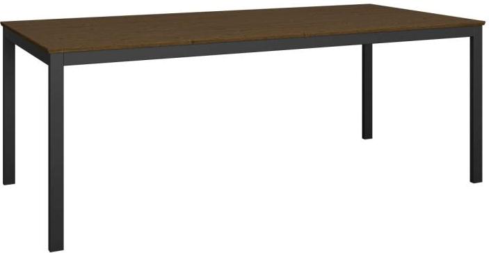 Elite spisebord 200 x 100 cm sort metalstel og med bordplade i massiv fyrretræ.  Dansk produceret.