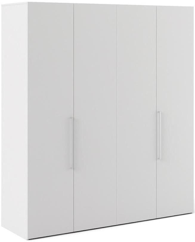 Galant 220 hvidt garderobeskab 200 cm bredt med 2 foldedøre.