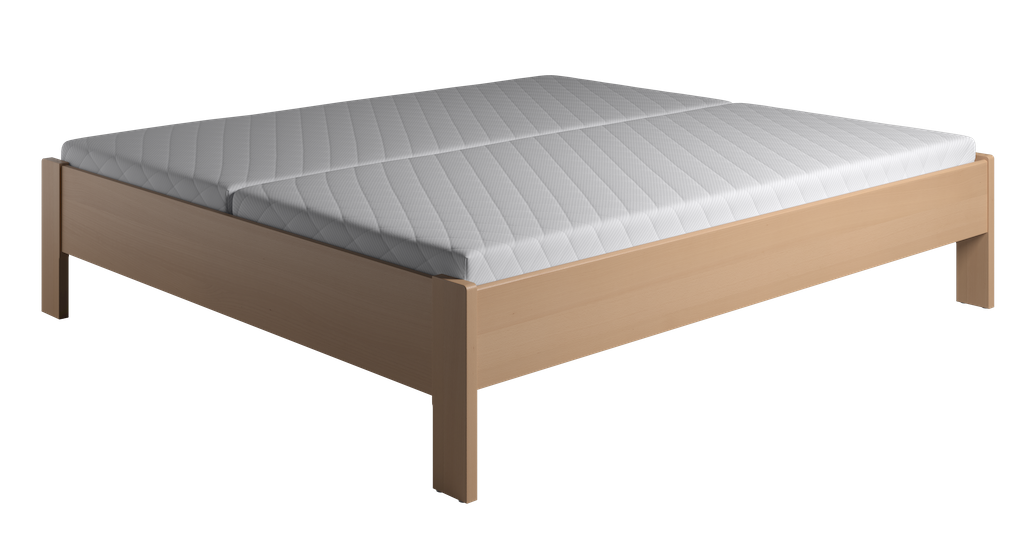 Krone seng uden gavl som enkelt og dobbeltseng bredde fra 70-180 cm og længde fra 190-210 cm. 120 cm Bøgefiner 190 cm