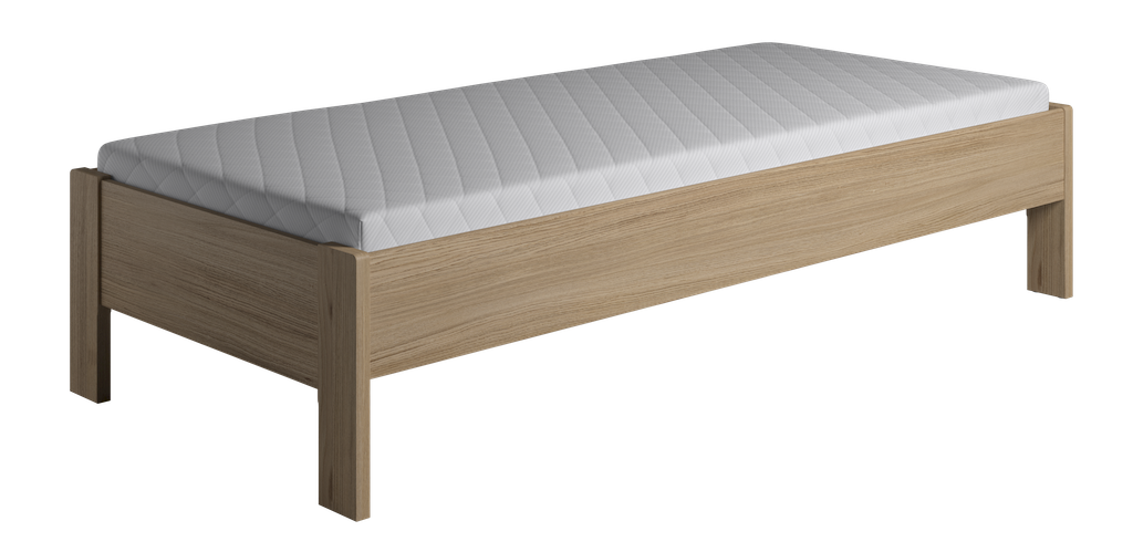 Krone seng uden gavl som enkelt og dobbeltseng bredde fra 70-180 cm og længde fra 190-210 cm. 90 cm Egefiner 190 cm