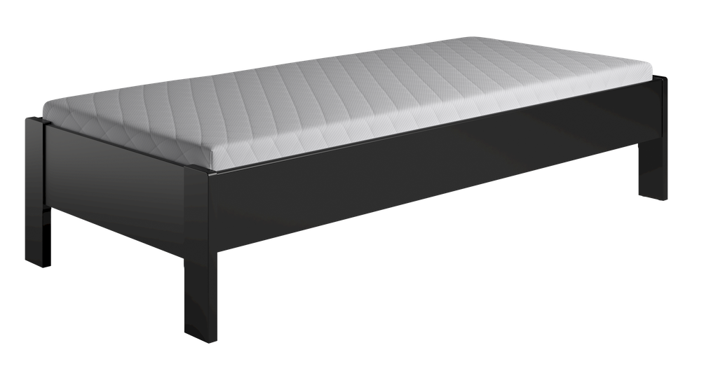Krone seng uden gavl som enkelt og dobbeltseng bredde fra 70-180 cm og længde fra 190-210 cm. 90 cm Sort 190 cm