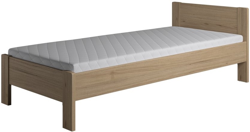 Krone seng med 1 gavl som enkelt og dobbeltseng bredde fra 70-180 cm og længde fra 190-210 cm. 100 cm Egefiner 190 cm