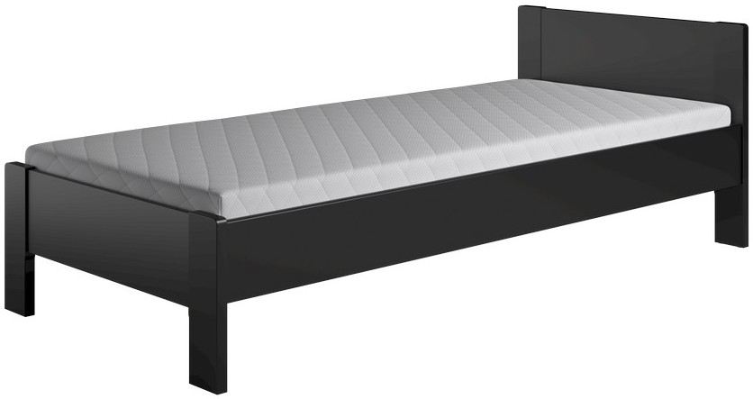 Krone seng med 1 gavl som enkelt og dobbeltseng bredde fra 70-180 cm og længde fra 190-210 cm. 90 cm Sort 200 cm