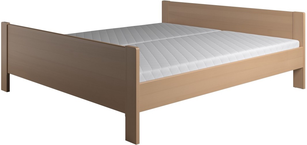 Krone seng med 2 gavle som enkelt og dobbeltseng bredde fra 70-180 cm og længde fra 190-210 cm. 100 cm Bøgefiner 190 cm