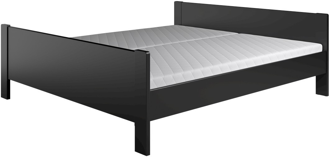 Krone seng med 2 gavle som enkelt og dobbeltseng bredde fra 70-180 cm og længde fra 190-210 cm. 180 cm Sort 200 cm