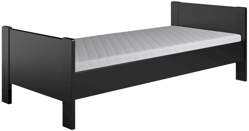 Krone seng med 2 gavle som enkelt og dobbeltseng bredde fra 70-180 cm og længde fra 190-210 cm. 85 cm Sort 200 cm