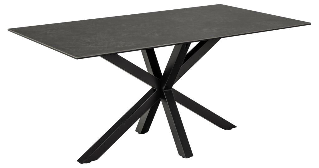 Billede af Sorgenfri spisebord 160 x 90 cm med sort keramisk bordplade og sort metalstel.