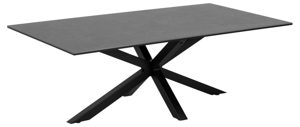 Sorgenfri sofabord 130 x 70 cm med sort keramisk bordplade og mat sort metalstel.
