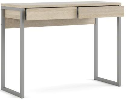 Prestige skrivebord i ege look 101 x 40 cm med 2 skuffer og metalstel.