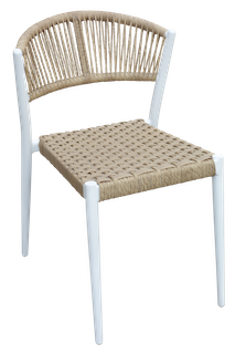 Billede af Cafe-Modern spisebordsstol til inde og udendørs - hvid/natur