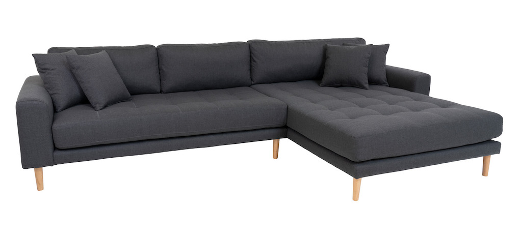 Riviera lounge sofa mørkegrå, højrevendt Længde på 290 cm