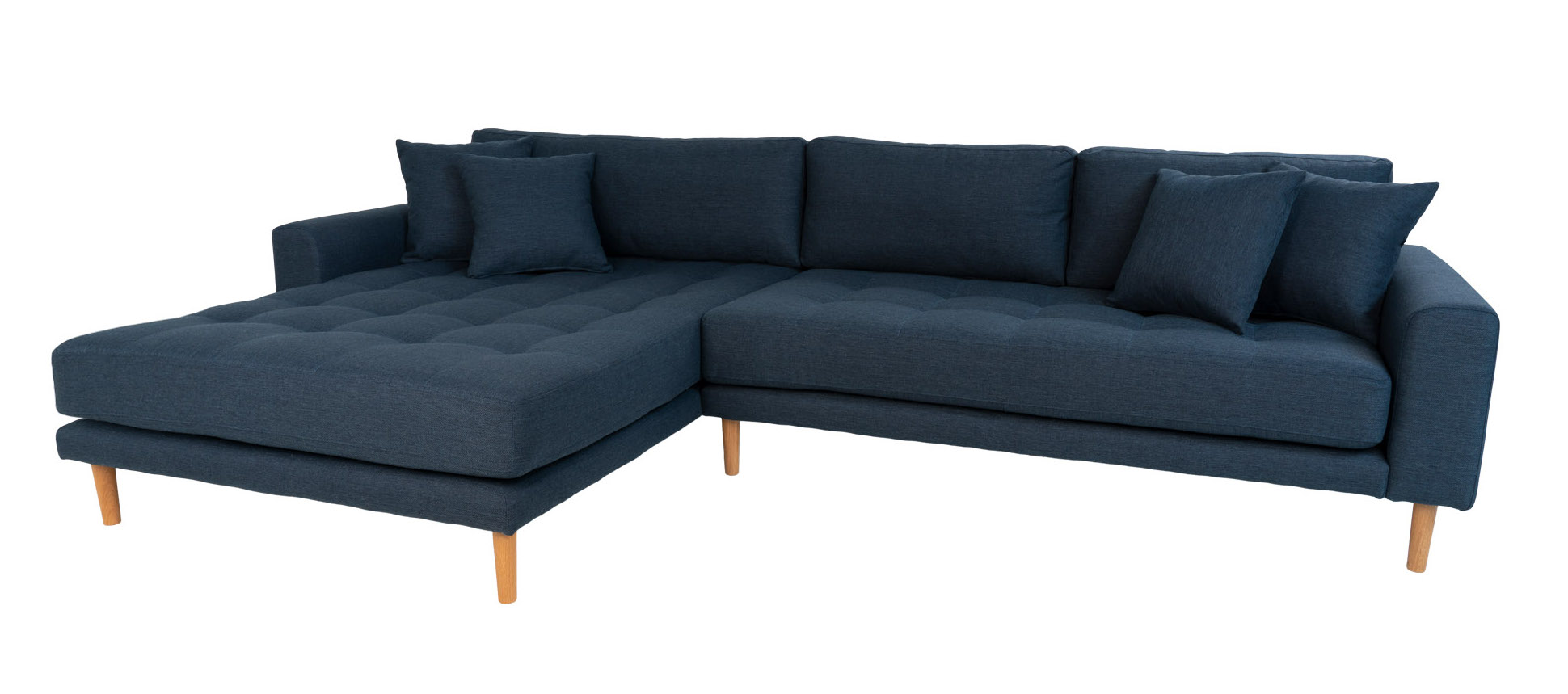 Riviera lounge sofa sennepsgul velour, venstrevendt Længde på 290 cm
