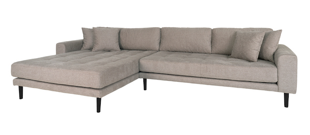 Riviera lounge sofa sten grå, venstre vendt. Længde 290 cm
