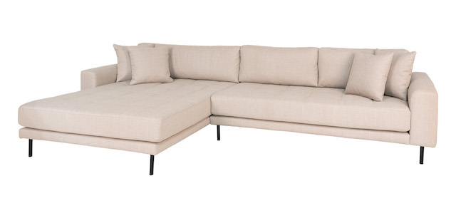 Riviera lounge sofa beige, venstre vendt. Længde 290 cm