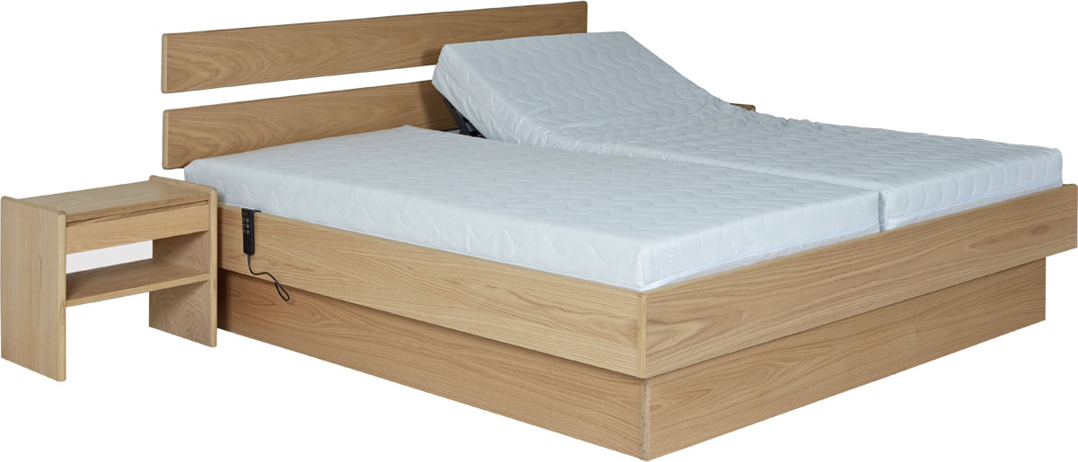 Krone seng med sokkel, enkeltseng, dobbeltseng bredde fra 70-180 cm og længde fra 190-210 cm  70 cm Egefiner 210 cm