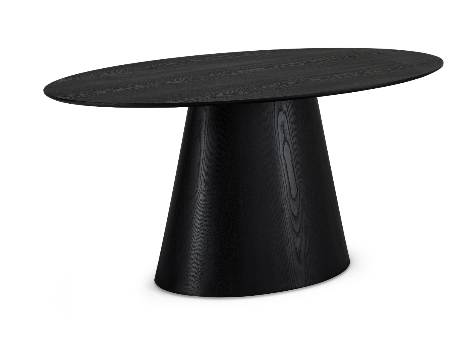 Samba ovalt spisebord 160x90 cm i ege finér sort
