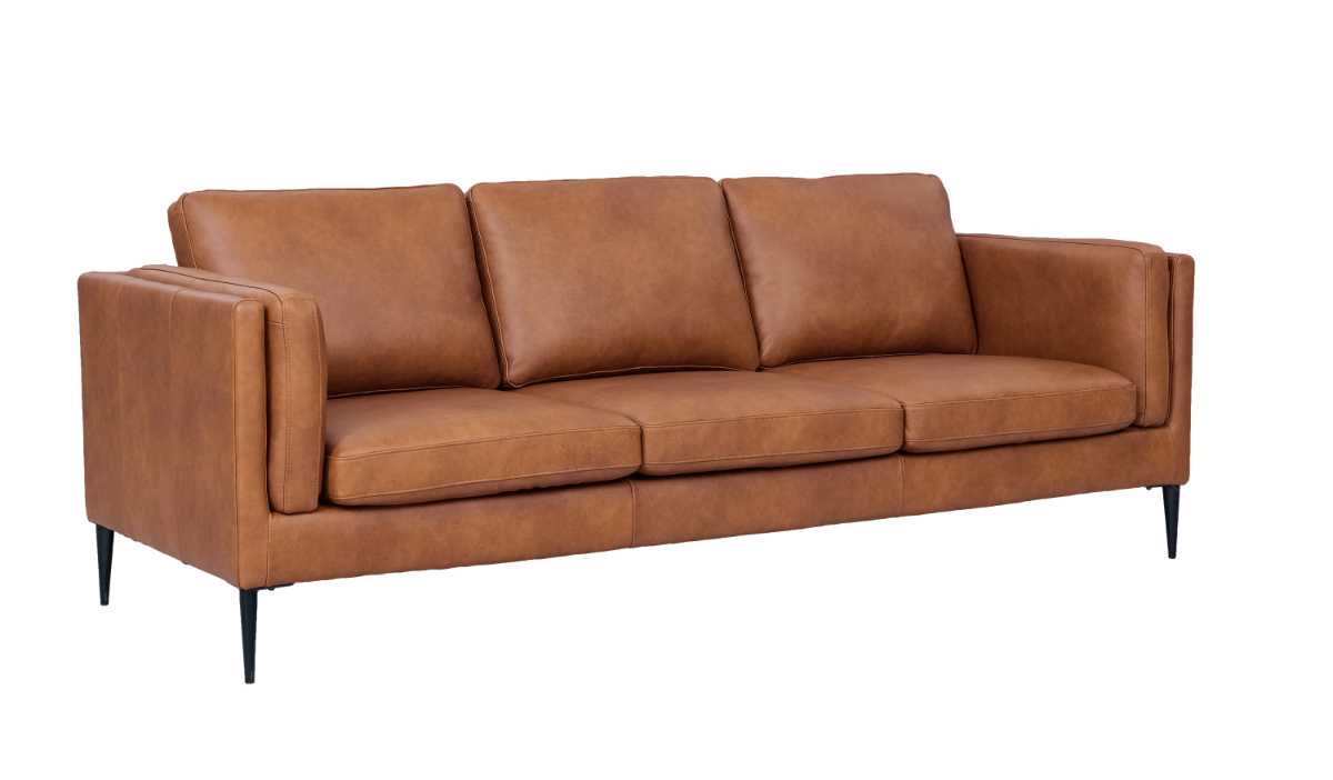 Madrid sofa i brun okselæder - 3 personers