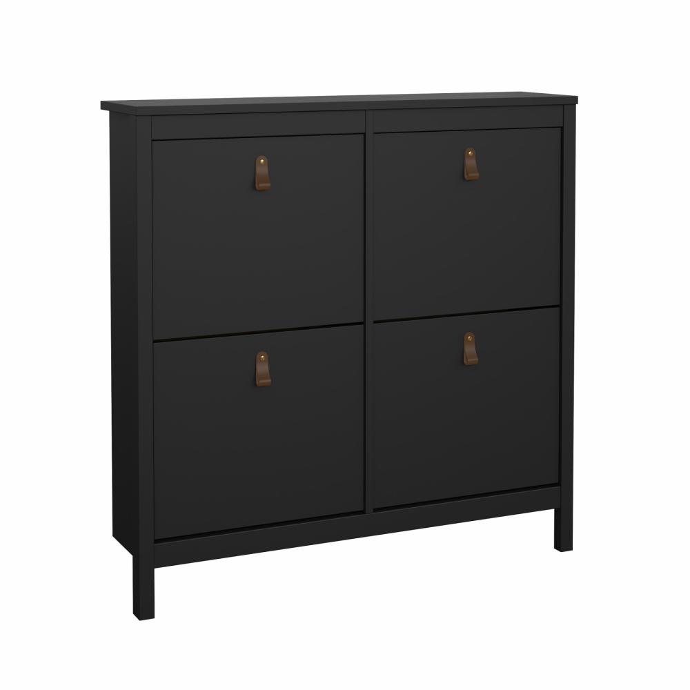 Lund skoskab med 4 klaplåger fås i flere farver Mat sort