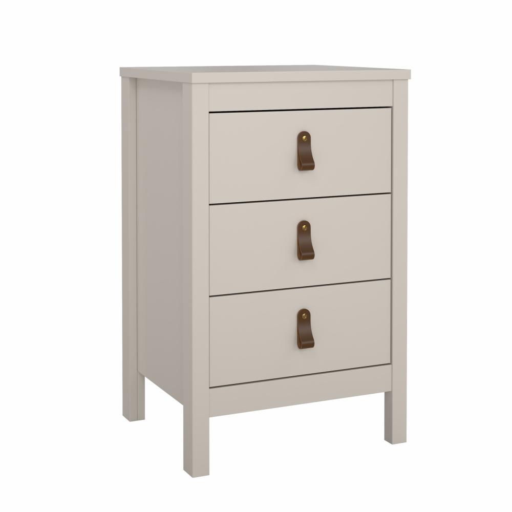 Lund natbord med 3 skuffer fås i flere farver Cashmere