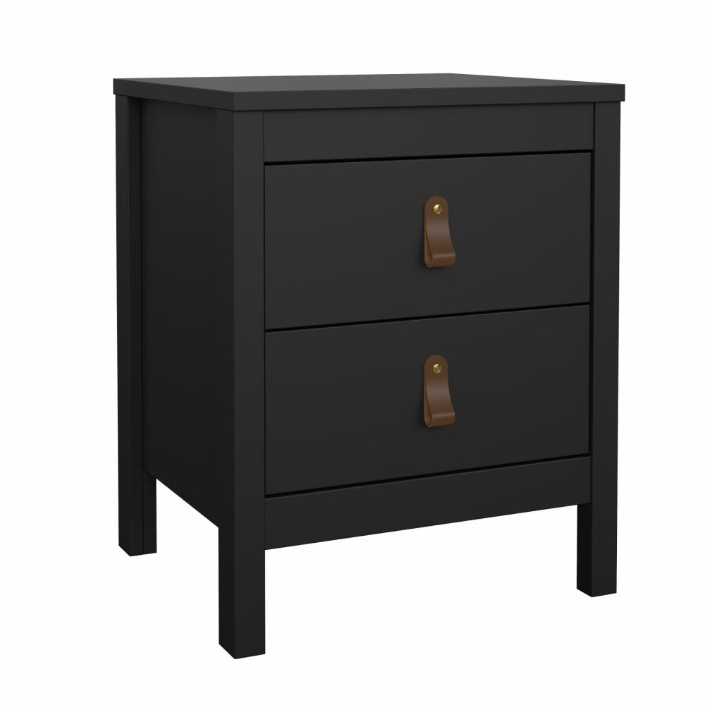 Lund natbord med 2 skuffer fås i flere farver Mat sort