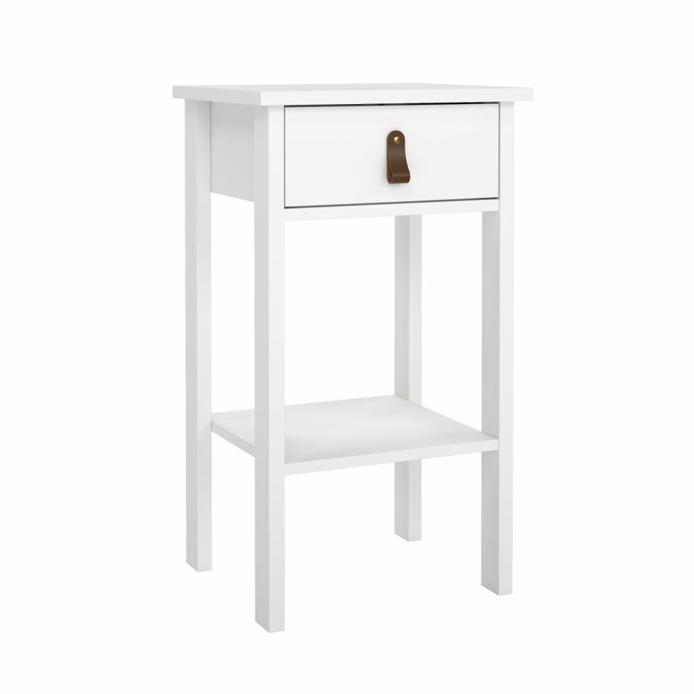 Lund natbord med 1 skuffe fås i flere farver Hvid