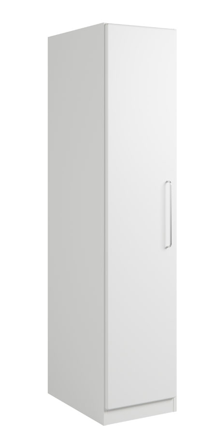 Krone 52 cm bredt hvidlakeret garderobeskab med Soft Close. Dansk produceret. Højde 216 cm