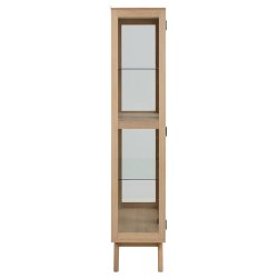 Vitrineskab, model Ambrosius 94 cm i hvidolieret egetr�sfiner med 2 glasd�re og 4 hylder.