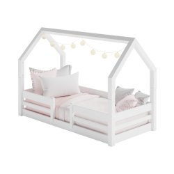 Halvhj seng 4 i 1, 90 x 200 cm, hvid, 25 rs garanti, Scanliving Premium