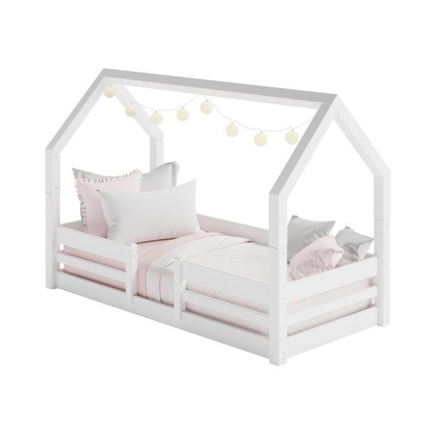 Halvhj seng 4 i 1, 90 x 200 cm, hvid, 25 rs garanti, Scanliving Premium