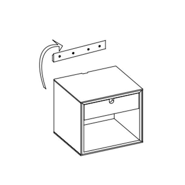 Liseleje 35 cm vgthngt natbord ege finer med 1 skuffe og rum.