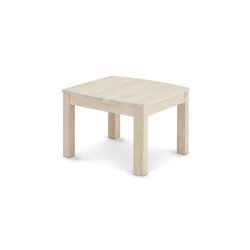 Præstø hjørnebord i hvidolieret egetræ 70 x 70 cm med kraftige ben.