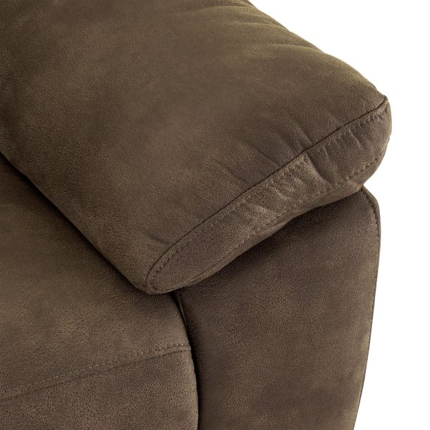 Selma 3 personers sofa med elevations sder til nakke, ryg og ben i gr microfiber