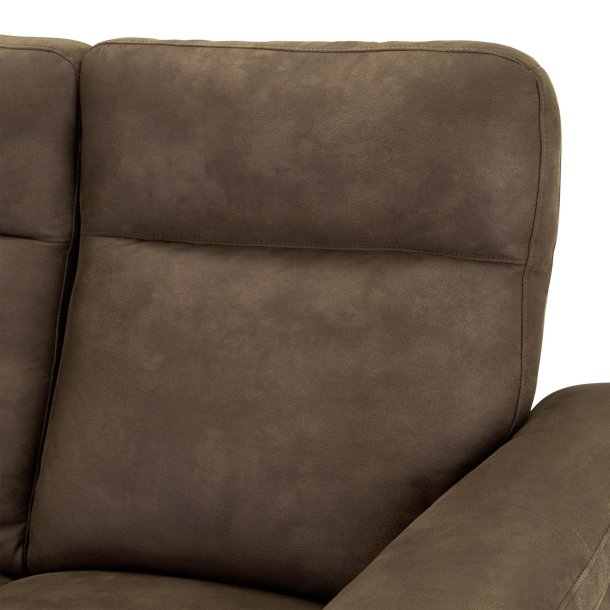 Selma 3 personers sofa med elevations sder til nakke, ryg og ben i gr microfiber