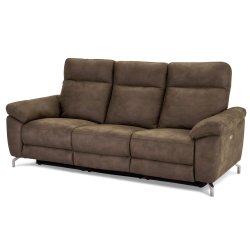 Selma 3 personers sofa med elevations sder til nakke, ryg og ben i gr microfiber
