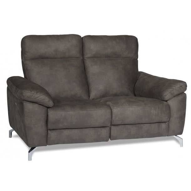 Selma 2 personers sofa med elevations sder til nakke, ryg og ben, gr microfiber