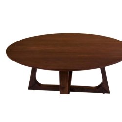 Holte rundt sofabord i gte valnd finer med diameter p 75 cm.