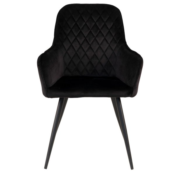 San Francisco spisebordsstol med armln, med sort velour