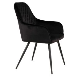San Francisco spisebordsstol med armln, med sort velour