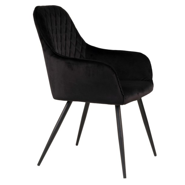 San Francisco spisebordsstol med armln, med sort velour