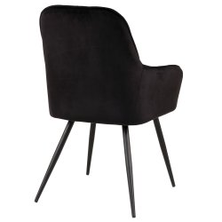 San Francisco spisebordsstol med armln, med sort velour