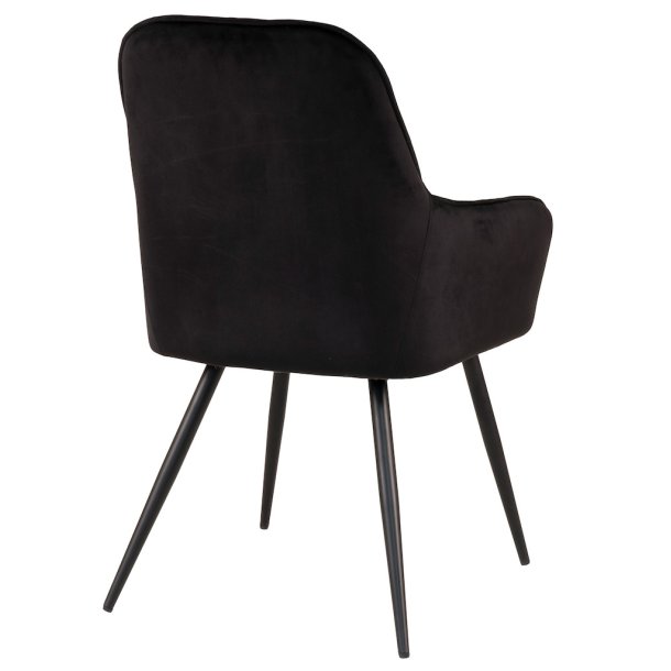 San Francisco spisebordsstol med armln, med sort velour