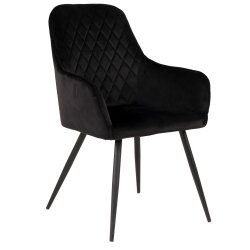 San Francisco spisebordsstol med armln, med sort velour