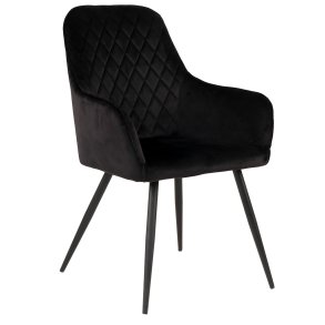 San Francisco spisebordsstol med armln, med sort velour