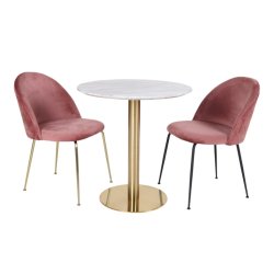 Bologna rundt spisebord diameter 90 cm med fod i messing